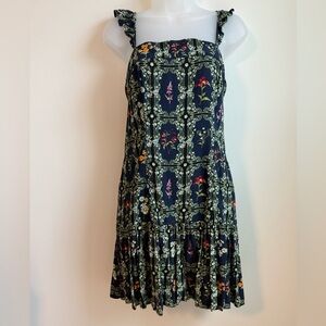 Agua Bendita Navy Floral Mini Dress